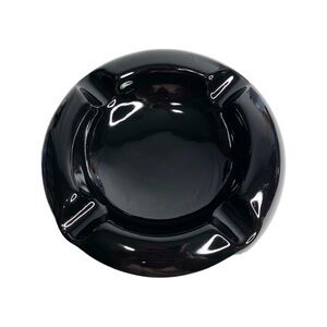 Craftsman’s Bench shiny black ceramic round cigar ashtray